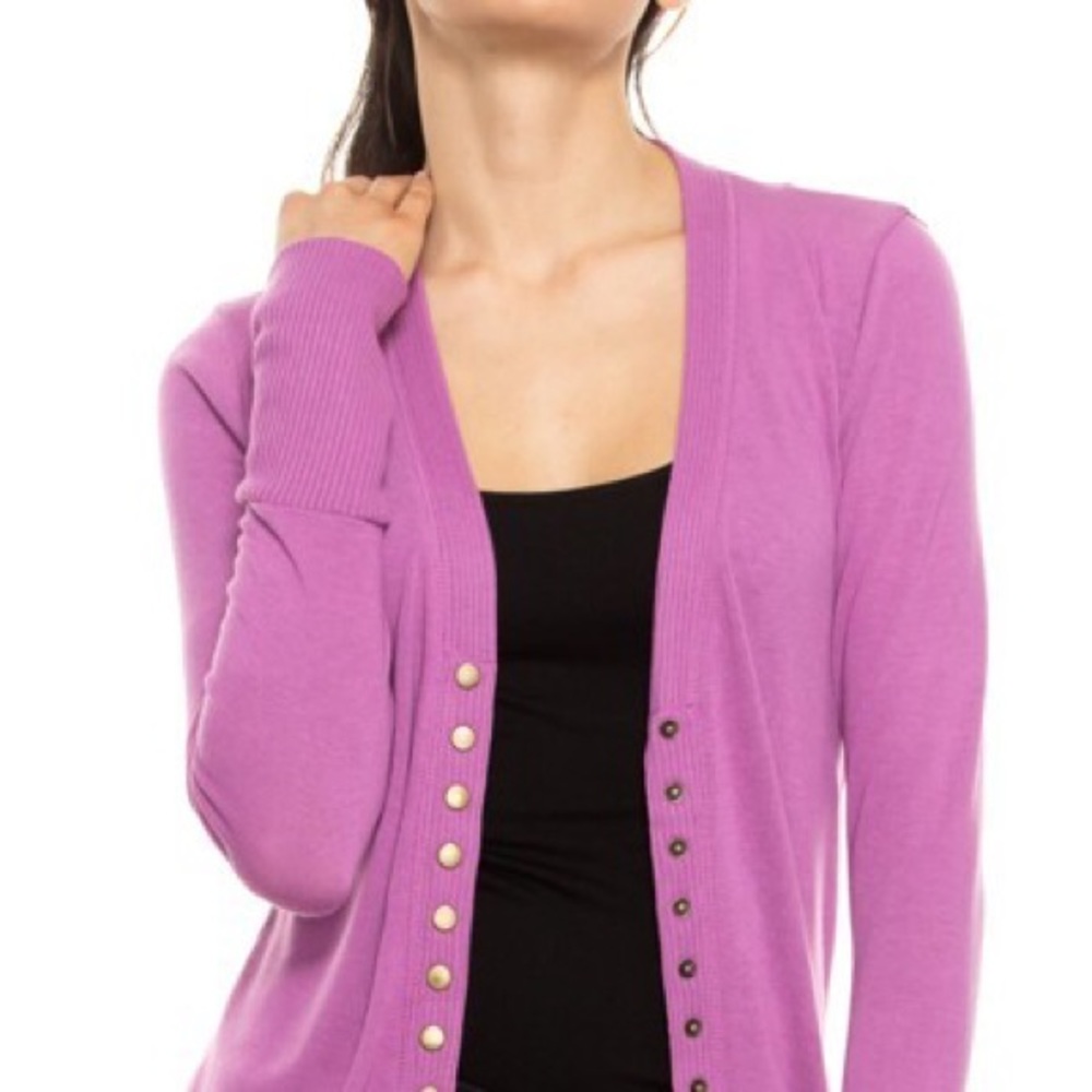 ✳️ Snap Front Cardigan(Dark Mauve)